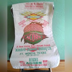 UNUSED VINTAGE ACORN FLOUR SACK